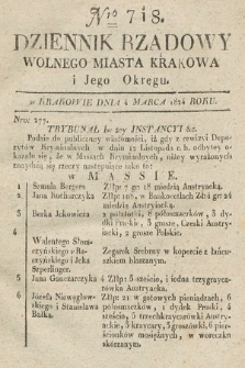 Dziennik Rządowy Wolnego Miasta Krakowa i Jego Okręgu. 1824, nr 7-8 