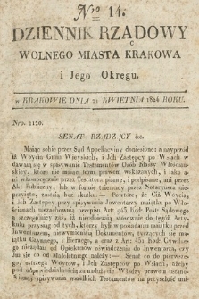 Dziennik Rządowy Wolnego Miasta Krakowa i Jego Okręgu. 1824, nr 13