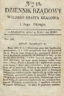 Dziennik Rządowy Wolnego Miasta Krakowa i Jego Okręgu. 1824, nr 19