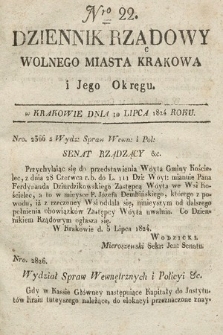Dziennik Rządowy Wolnego Miasta Krakowa i Jego Okręgu. 1824, nr 22