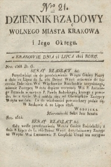 Dziennik Rządowy Wolnego Miasta Krakowa i Jego Okręgu. 1824, nr 24