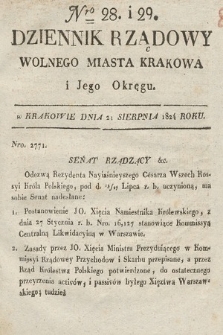 Dziennik Rządowy Wolnego Miasta Krakowa i Jego Okręgu. 1824, nr 28-29