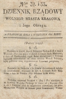Dziennik Rządowy Wolnego Miasta Krakowa i Jego Okręgu. 1824, nr 32-33