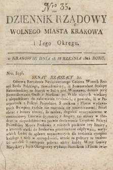 Dziennik Rządowy Wolnego Miasta Krakowa i Jego Okręgu. 1824, nr 35