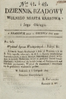Dziennik Rządowy Wolnego Miasta Krakowa i Jego Okręgu. 1824, nr 41-42