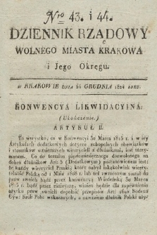 Dziennik Rządowy Wolnego Miasta Krakowa i Jego Okręgu. 1824, nr 43-44