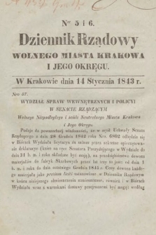 Dziennik Rządowy Wolnego Miasta Krakowa i Jego Okręgu. 1843, nr 5-6