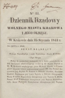 Dziennik Rządowy Wolnego Miasta Krakowa i Jego Okręgu. 1843, nr 11