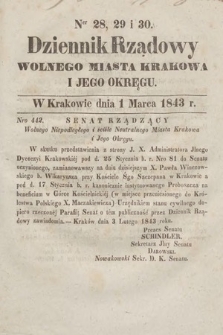 Dziennik Rządowy Wolnego Miasta Krakowa i Jego Okręgu. 1843, nr 28-30