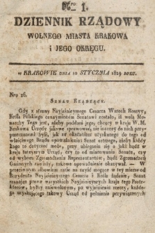 Dziennik Rządowy Wolnego Miasta Krakowa i Jego Okręgu. 1829, nr 1
