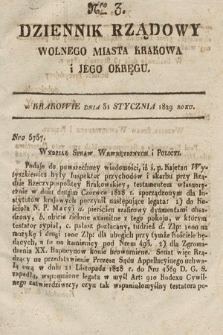 Dziennik Rządowy Wolnego Miasta Krakowa i Jego Okręgu. 1829, nr 3