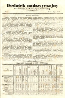 Dodatek Nadzwyczajny do Gazety Lwowskiej. 1867, nr 1