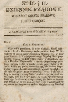 Dziennik Rządowy Wolnego Miasta Krakowa i Jego Okręgu. 1829, nr 10-11