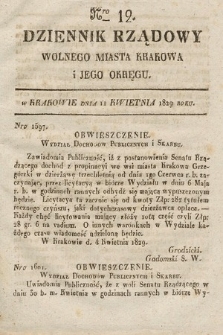 Dziennik Rządowy Wolnego Miasta Krakowa i Jego Okręgu. 1829, nr 11