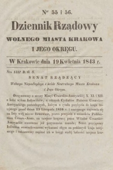 Dziennik Rządowy Wolnego Miasta Krakowa i Jego Okręgu. 1843, nr 55-56