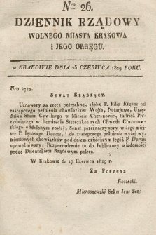 Dziennik Rządowy Wolnego Miasta Krakowa i Jego Okręgu. 1829, nr 26