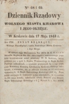 Dziennik Rządowy Wolnego Miasta Krakowa i Jego Okręgu. 1843, nr 68-69