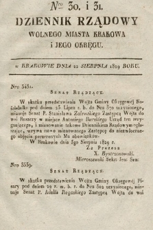 Dziennik Rządowy Wolnego Miasta Krakowa i Jego Okręgu. 1829, nr 30-31