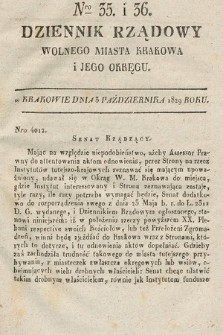 Dziennik Rządowy Wolnego Miasta Krakowa i Jego Okręgu. 1829, nr 35-36