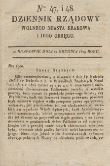 Dziennik Rządowy Wolnego Miasta Krakowa i Jego Okręgu. 1829, nr 47-48
