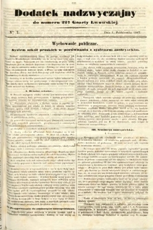 Dodatek Nadzwyczajny do Gazety Lwowskiej. 1867, nr 7