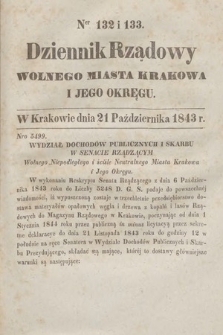 Dziennik Rządowy Wolnego Miasta Krakowa i Jego Okręgu. 1843, nr 132-133