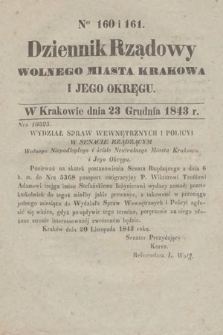 Dziennik Rządowy Wolnego Miasta Krakowa i Jego Okręgu. 1843, nr 160-161