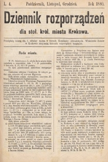 Dziennik Rozporządzeń dla Stoł. Król. Miasta Krakowa. 1880, L. 4