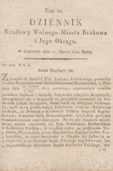 Dziennik Rządowy Wolnego Miasta Krakowa i Jego Okręgu. 1820, nr 10