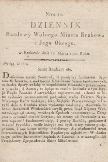 Dziennik Rządowy Wolnego Miasta Krakowa i Jego Okręgu. 1820, nr 11