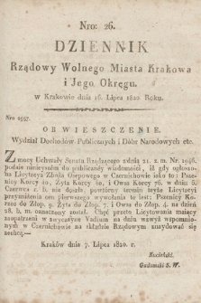 Dziennik Rządowy Wolnego Miasta Krakowa i Jego Okręgu. 1820, nr 26