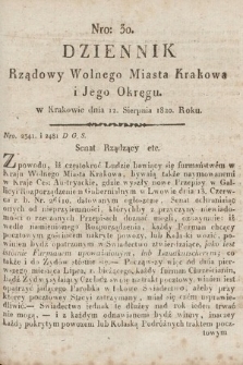 Dziennik Rządowy Wolnego Miasta Krakowa i Jego Okręgu. 1820, nr 30