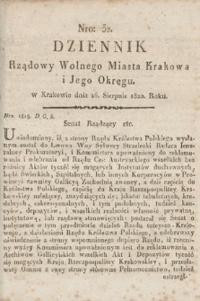 Dziennik Rządowy Wolnego Miasta Krakowa i Jego Okręgu. 1820, nr 32