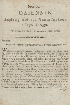 Dziennik Rządowy Wolnego Miasta Krakowa i Jego Okręgu. 1820, nr 35