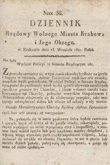 Dziennik Rządowy Wolnego Miasta Krakowa i Jego Okręgu. 1820, nr 36