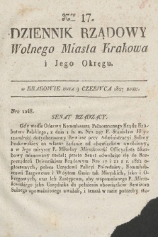 Dziennik Rządowy Wolnego Miasta Krakowa i Jego Okręgu. 1827, nr 17