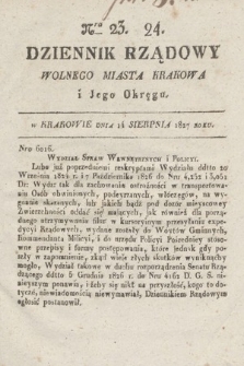 Dziennik Rządowy Wolnego Miasta Krakowa i Jego Okręgu. 1827, nr 23-24