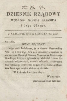 Dziennik Rządowy Wolnego Miasta Krakowa i Jego Okręgu. 1827, nr 25-26