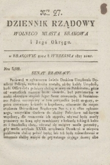 Dziennik Rządowy Wolnego Miasta Krakowa i Jego Okręgu. 1827, nr 27