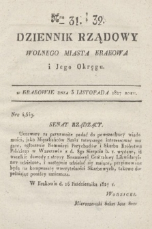 Dziennik Rządowy Wolnego Miasta Krakowa i Jego Okręgu. 1827, nr 31-32