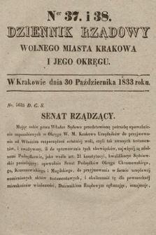 Dziennik Rządowy Wolnego Miasta Krakowa i Jego Okręgu. 1833, nr 37-38