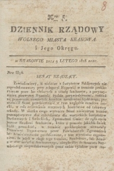 Dziennik Rządowy Wolnego Miasta Krakowa i Jego Okręgu. 1828, nr 5
