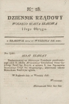 Dziennik Rządowy Wolnego Miasta Krakowa i Jego Okręgu. 1828, nr 28