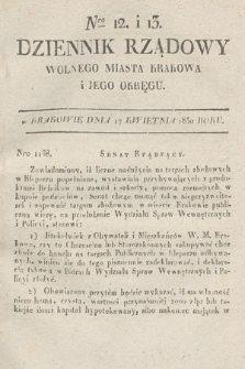 Dziennik Rządowy Wolnego Miasta Krakowa i Jego Okręgu. 1830, nr 12-13