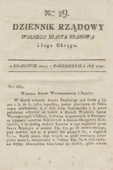 Dziennik Rządowy Wolnego Miasta Krakowa i Jego Okręgu. 1828, nr 29