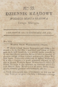 Dziennik Rządowy Wolnego Miasta Krakowa i Jego Okręgu. 1828, nr 33