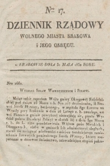 Dziennik Rządowy Wolnego Miasta Krakowa i Jego Okręgu. 1830, nr 17