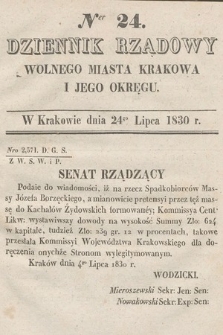 Dziennik Rządowy Wolnego Miasta Krakowa i Jego Okręgu. 1830, nr 24