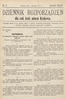 Dziennik Rozporządzeń dla Stoł. Król. Miasta Krakowa. 1914, nr 8