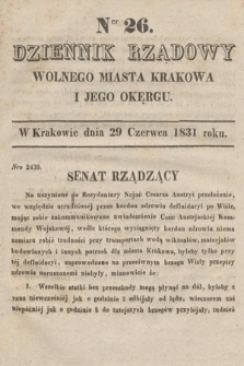 Dziennik Rządowy Wolnego Miasta Krakowa i Jego Okręgu. 1831, nr 26